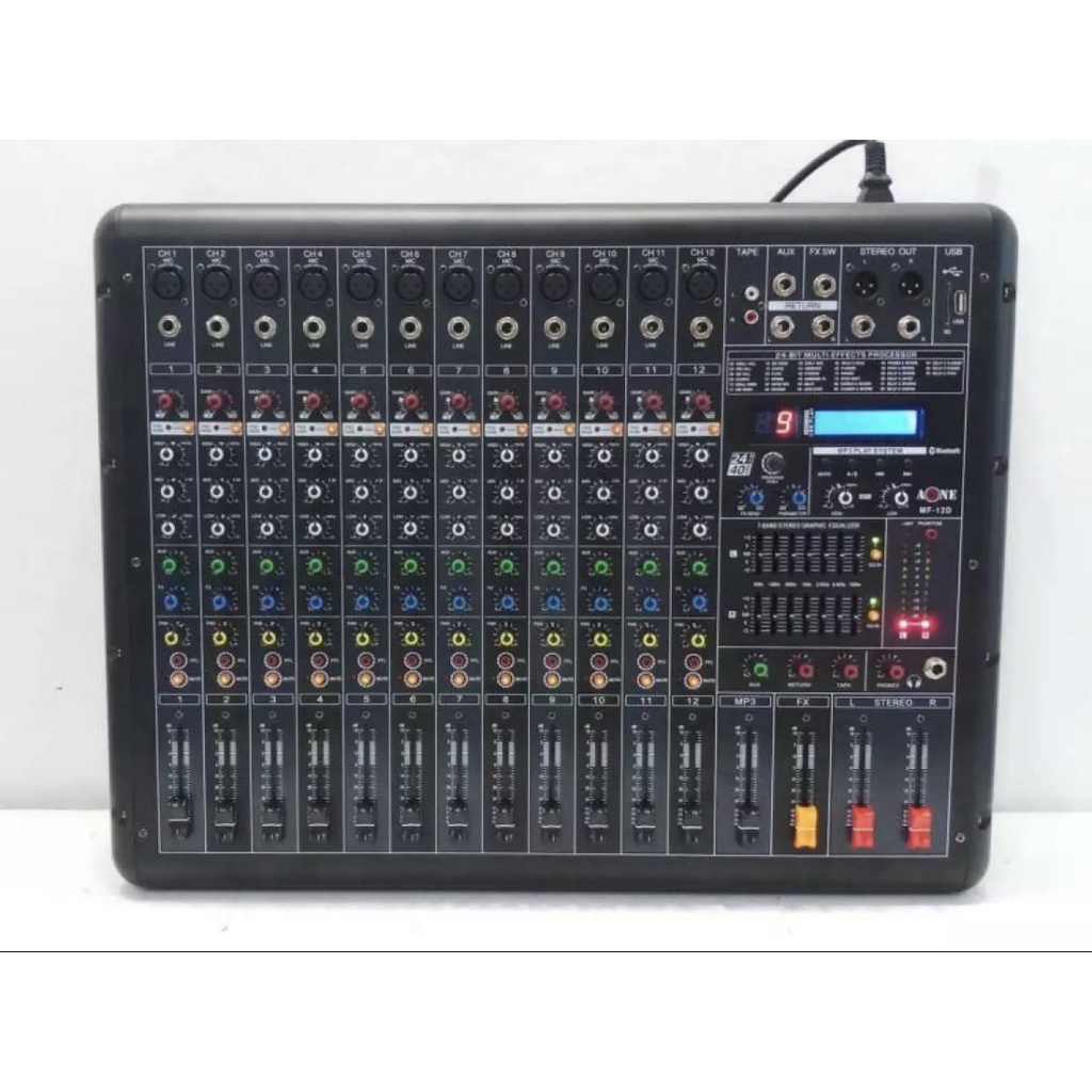 A-ONE เพาเวอร์มิกเซอร์ ขยายเสียง700W 12CH Power mixer MF-12D ( 12 channel )