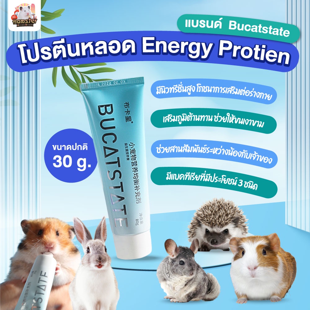 [HiHamster]โปรตีนหลอดแบรนด์ Bucatstate ขนาด 30g.