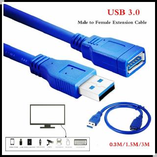 สายเคเบิลเชื่อมต่อข้อมูล USB 3.0 ตัวผู้ เป็นตัวเมีย ความเร็วสูง ยาว 0.3 1.5 3 เมตร