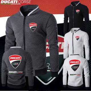 Men Spring Fashion Sport Jackets Ducati Corse Moto Gp Racing Large Logo Sweatshirt Slim Fit Men Zipper