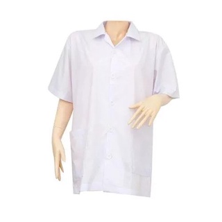 เสื้อคลุมช่างตัดผมสีขาว เสื้อช่างตัดผม (05519)