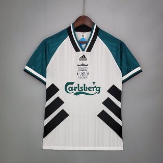 เสื้อกีฬาแขนสั้น ลายทีมชาติฟุตบอล Liverpool 93-95 ชุดเยือน สไตล์เรโทร