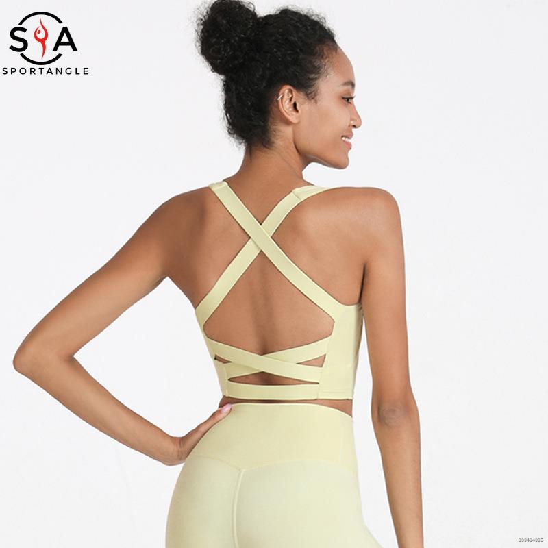 Sportsangel】Sports bra lulu cross back sport bra women exercise