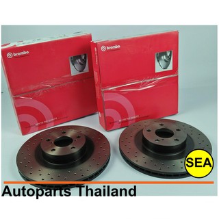 จานเบรกหน้า  BREMBO  รุ่น  XTRA สำหรับ SUBARU IMPREZA GC,GF,GD,GG (4Pot) ปี 97 -&gt; (1เซต2ชิ้น)