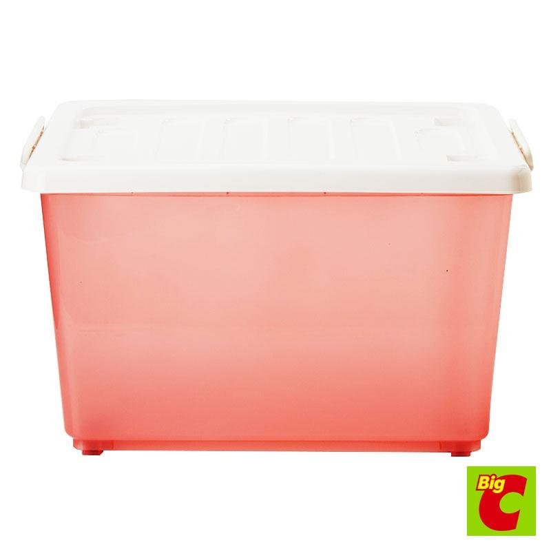 เบสิโค Box กล่องพลาสติกอเนกประสงค์ 50สีชมพู ขนาดลิตรBesico MultipurposePlastic PinkSize 50Liters