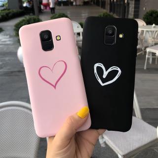 Case Samsung Galaxy A6 2018 5.6 inch Lovely Light Pink Heart Printing Soft Silicone Phone Cover Samsung A6 2018 Casing