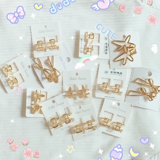 🎀 กิ๊บติดผม กิ๊บติดผมแฟชั่น กิ๊บติดผมทอง เซต 2 ชิ้น (สินค้าพร้อมส่ง)