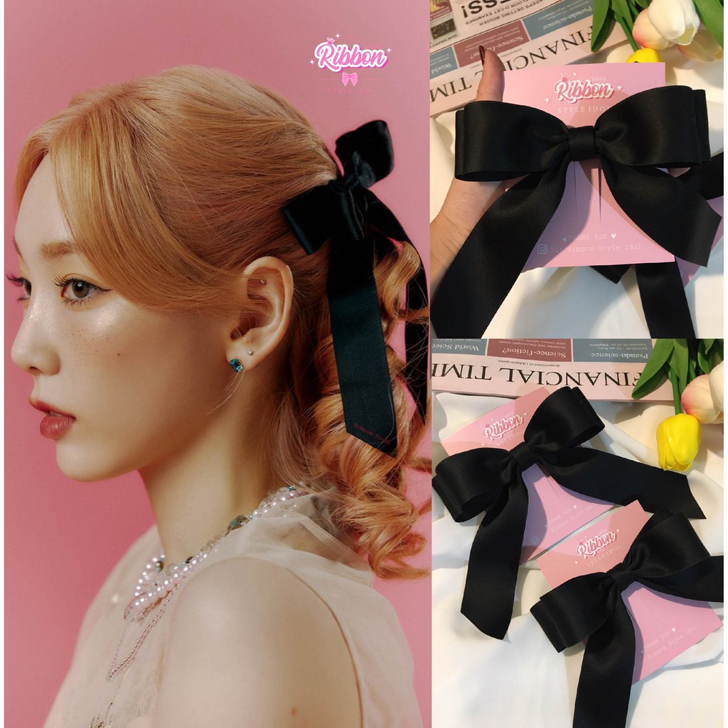 โบว์แบบTaeyeon (มีหลายสีค่ะ) ริบบิ้นเกาหลีPoly-Cottonทรงสวยไม่ต้องจัดทรง
