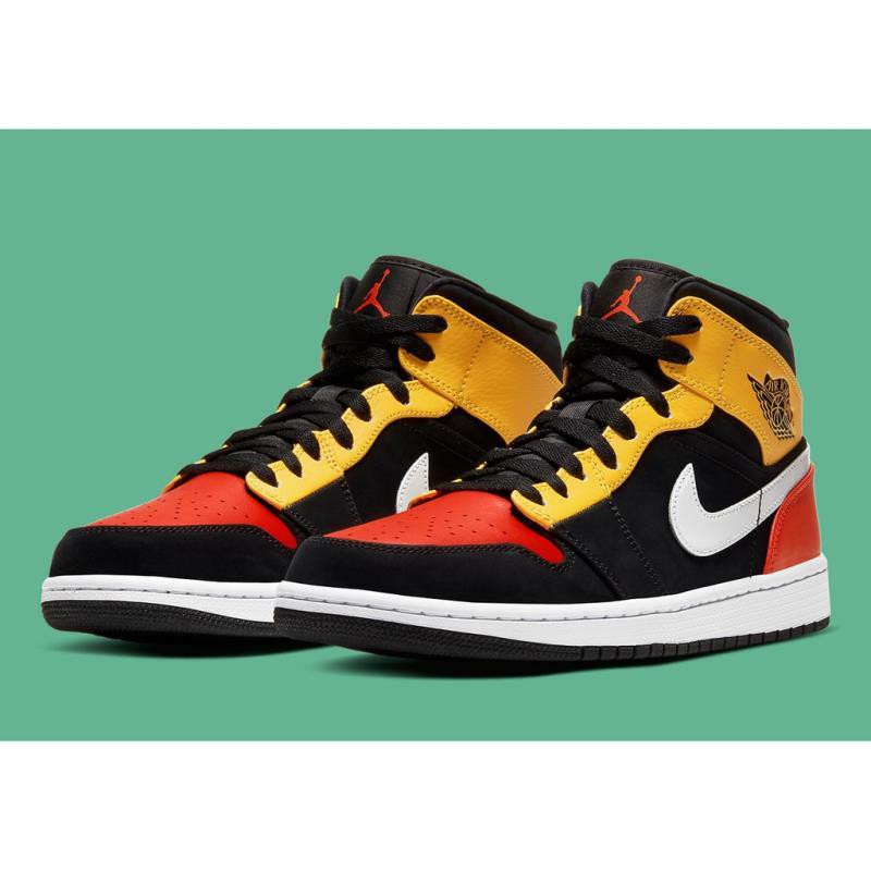 Air jordan 1 top mid black amarillo orange