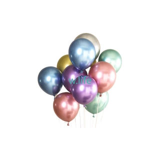 ทอง ลูกโป่ง  ลูกโป่งยางเมทัลลิก สีโครเมี่ยม คุณภาพสูง สําหรับตกแต่งเวที ปาร์ตี้ 10 12 นิ้ว ลูกโป่งวันเกิด ลูกโป่งวันเกิด happy birthday