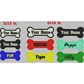 ป้ายชื่อน้องหมา อาร์มปักป้ายน้องหมา Custom Dog Name Paw (Black) Embroidered Sew On Patch