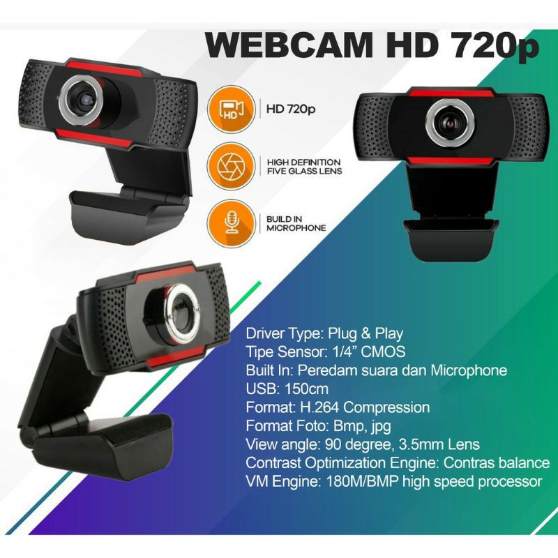 WEBCAM HD 720P INFORCE, WEBCAM INFORCE HD 720P พร้อมไมโครโฟนในตัว, กล้อง USB WEB HD 720P WEB CAM กล้
