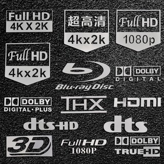 [Super fine metal sticker] Dolby Bluetooth WIFI THX DTS NFC 4K HD 1080P metal sticker mobile computer TV sticker