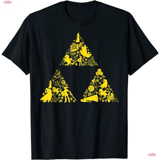 irjfje Nintendo Zelda The Elements Of Hyrule Triforce Logo T-Shirt เสื้อยืดผู้ชาย ดพิมพ์ลาย คอกลม cotton แฟชั่น การลดราค