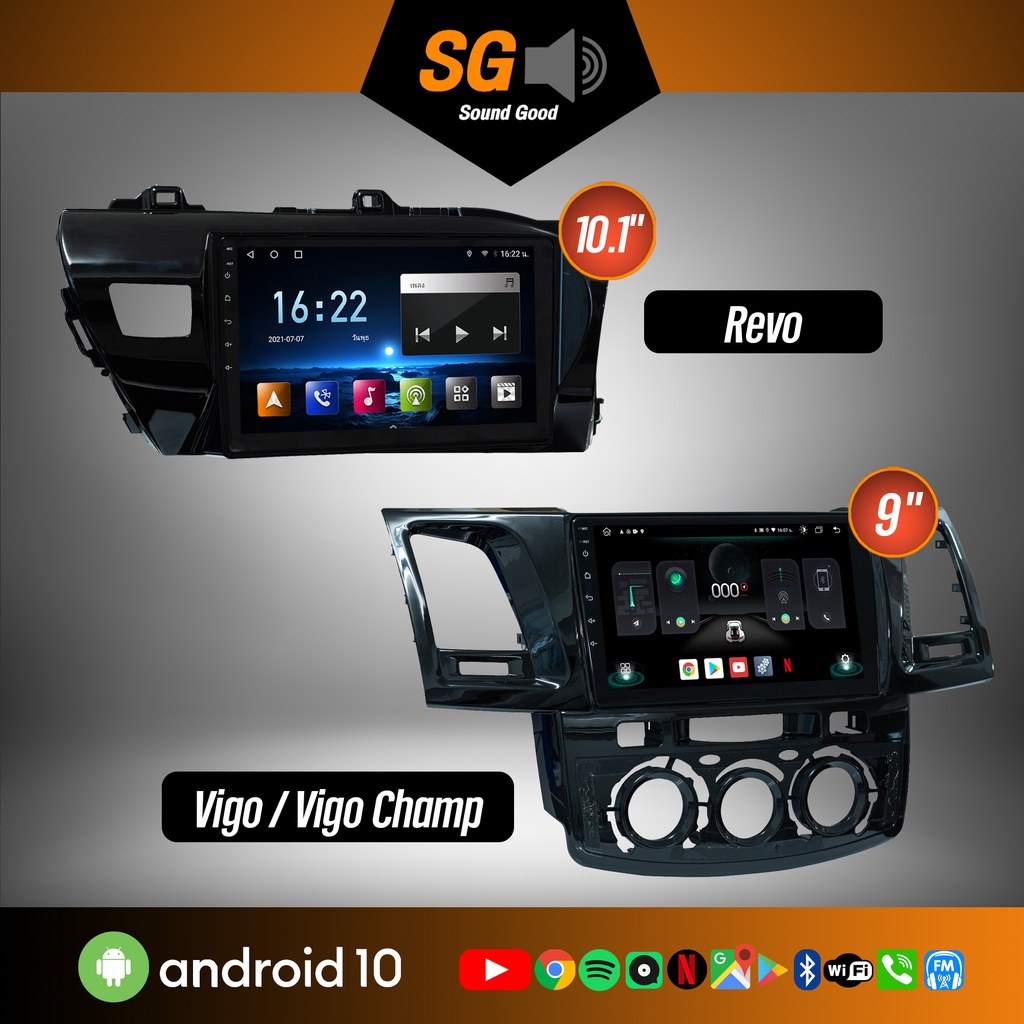 จอ Andriod จอตรงรุ่น TOYOTA Revo/Vigo และ Vigo Champ ตรงรุ่น ขนาด 9 และ 10 นิ้ว Andriod V.10ล่าสุด !
