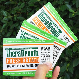 หมากฝรั่งดับปลิ่นปาก ปราศจากน้ำตาล TheraBreath® Fresh Breath Sugar Free Chewing Gum, Citrus Mint Flavor 3 Pieces ส้มมิ้น