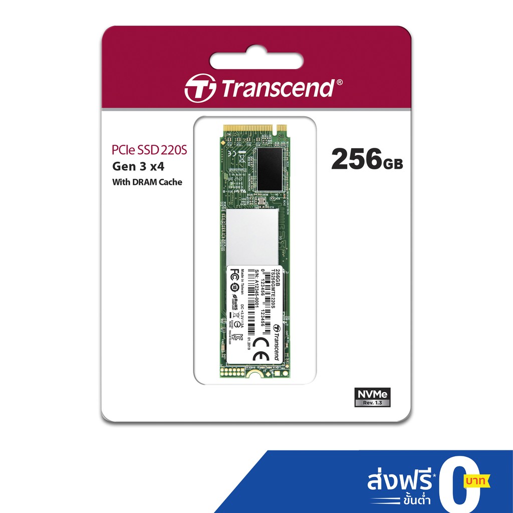 Transcend pcie nvme m 2 ssd 256gb mte220s 5 