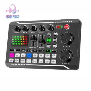 F998 Sound Card Microphone Sound Audio Interface Mixer Sound Card Mixing Console Amplifier for Phone PC