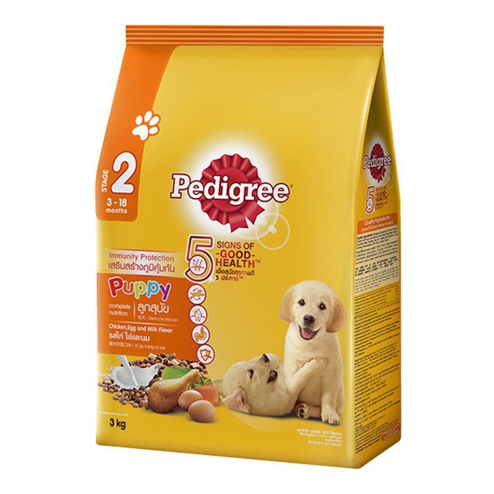Pedigree Puppy Chicken Egg&Milk Flavour Puppy Food 3kg. เพดดิกรี อาหาร
