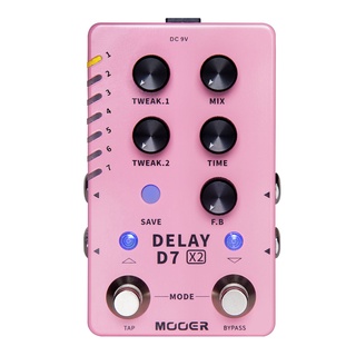 Mooer D7 X2 Delay แป้นเหยียบเอฟเฟคกีตาร์ไฟฟ้า เอฟเฟคดีเลย์ 14 แบบ ของแท้ เอฟเฟควินเทจ และโมเดิร์น คลาสสิก อนาล็อก