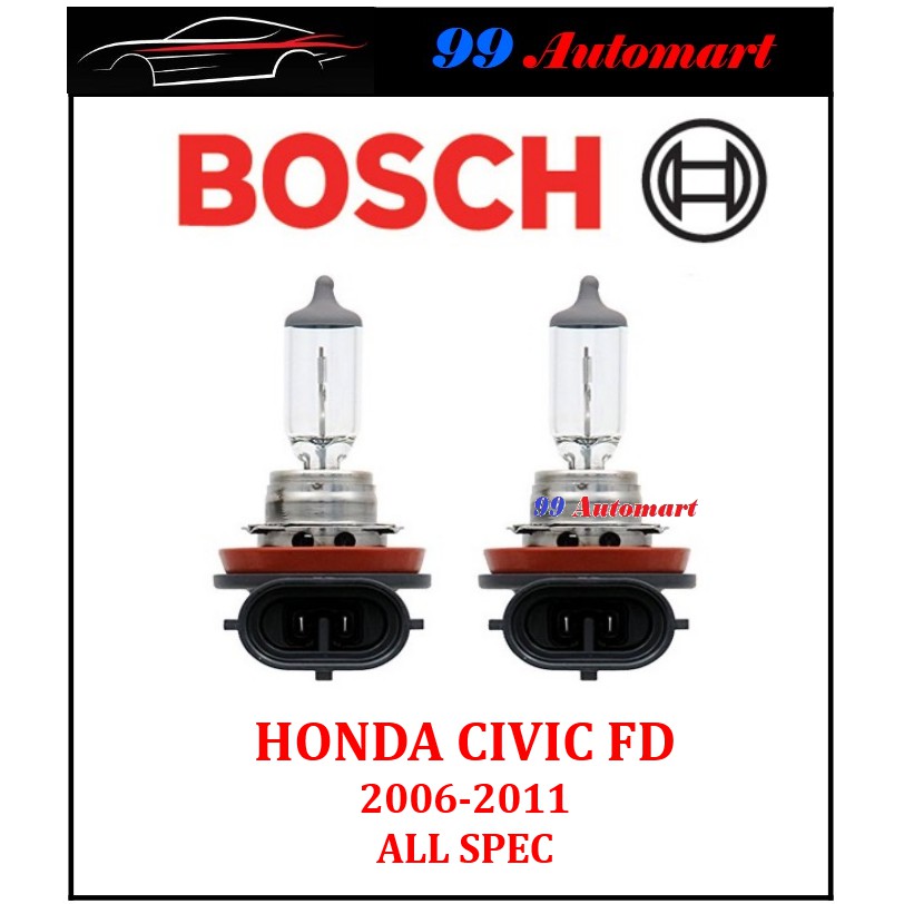 หลอดไฟหน้ารถยนต์ HB4 Bosch Honda Civic FD 2006 2007 2008 2009 2010 2011 2 ชิ้น