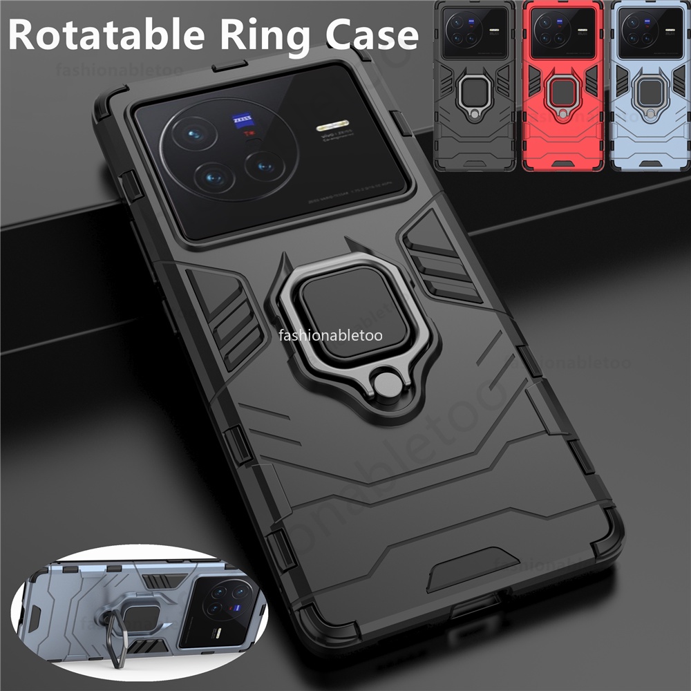 เคสโทรศัพท์มือถือ กันกระแทก พร้อมแหวนขาตั้ง สําหรับ Vivo X90 X50 X60 X70 X80 pro + X80pro + X90pro +