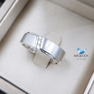 Madduckjewels แหวนเงินแท้ เพชร CZ ชุบโรเดียม RG1938WGR