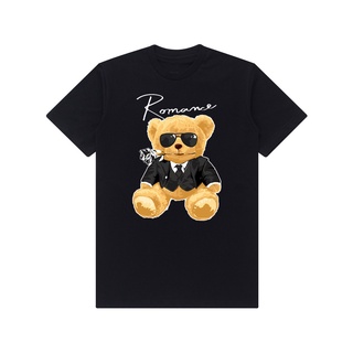 เสื้อยืดผ้าฝ้าย เสื้อยืดแขนสั้น พิมพ์ลาย Romance BEAR พรีเมี่ยม สําหรับผู้ชาย และผู้หญิง เสื้อยืด ของแท้