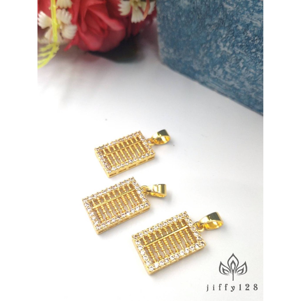 jewelryshop365 K415 จี้ลูกคิด ทรงสี่เหลี่ยม งานสวยเหมือนจริง