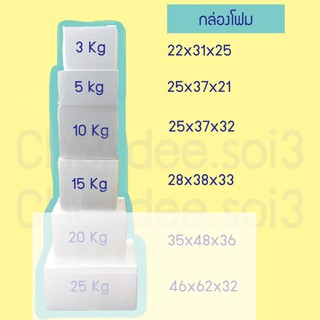 กล่องโฟม ขนาดเล็ก-กลาง กล่องโฟมเปล่า ลังโฟม 3 5 10 15 กิโลกรัม