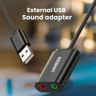 Ugreen อะแดปเตอร์การ์ดเสียงภายนอก USB เป็นไมโครโฟน 3.5 มม. สําหรับคอมพิวเตอร์ PS4 Pro