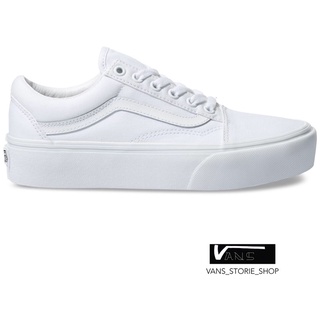 VANS OLD SKOOL PLATFORM TRUE WHITE SNEAKERS สินค้ามีประกันแท้