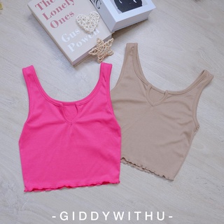 พร้อมส่ง!! กล้ามครอป ผ้าร่องนุ่ม ปายยัก ราคาถูก giddywithu