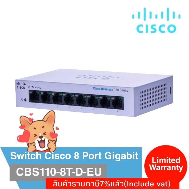 Switch Cisco 8 Port Gigabit CBS110-8T-D-EU (Metal Case)