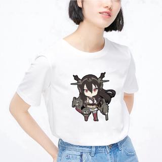 เสื้อยืดแขนสั้นคอกลมพิมพ์ลาย nagato Chibi สำหรับผู้หญิง