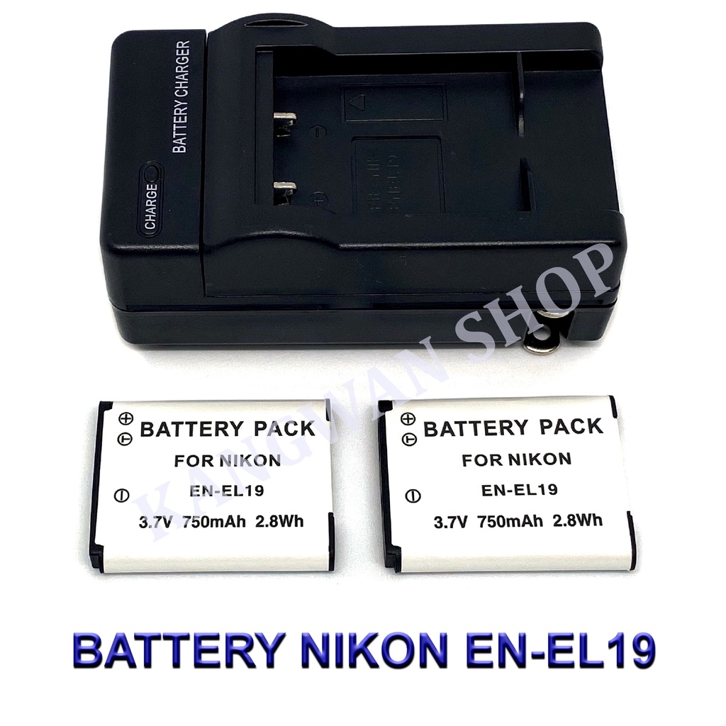 EN-EL19 \ ENEL19 Battery and Charger For Nikon S32,S100,W100,S2500,S2800,S3100,S3600,S4100,S4300,S5200,S5300,S6700,S6900