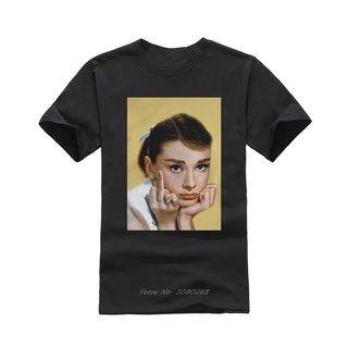 TSHIRTฝ้ายเสื้อยืดลําลอง ผ้าฝ้าย พิมพ์ลายตลก Audrey Hepburn เหมาะกับฤดูร้อน สําหรับผู้ชายs-5xl