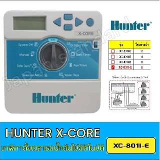 Hunter X-Core XC-801I-E เครื่องตั้งเวลารดน้ำต้นไม้อัตโนมัติ รุ่น 8 สถานี  เครื่องตั้งเวลารถน้ำต้นไม้ เครื่องตั้งเวลา