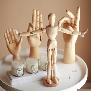 ของเล่นไม้ตุ๊กตาฟิกเกอร์ Palm Joint Man สําหรับตกแต่งบ้าน