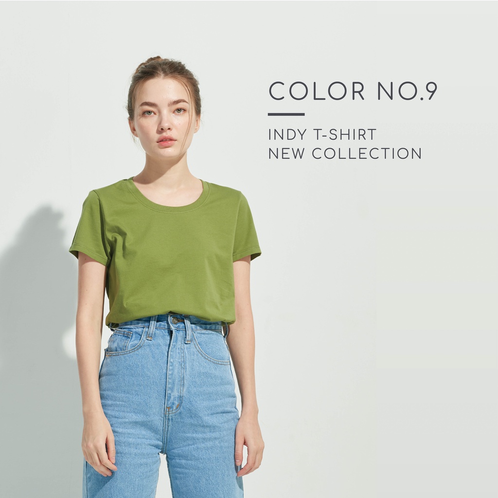 🎄เขียวเหนี่ยวทรัพย์💶✨เสื้อยืดคอกลมcotton100% คัตติ้งเนี๊ยบ ทรงสวย เสื้อยืดเปล่า สีโอลีฟ #9