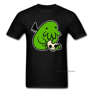 ผ้าฝ้ายคอกลมเสื้อยืด พิมพ์ลายการ์ตูนหัวกะโหลก Cthulhu s Skull สีดํา สไตล์คลาสสิก ไม่ซ้ําใคร เหมาะกับวันเกิด สําหรับผู้ชา