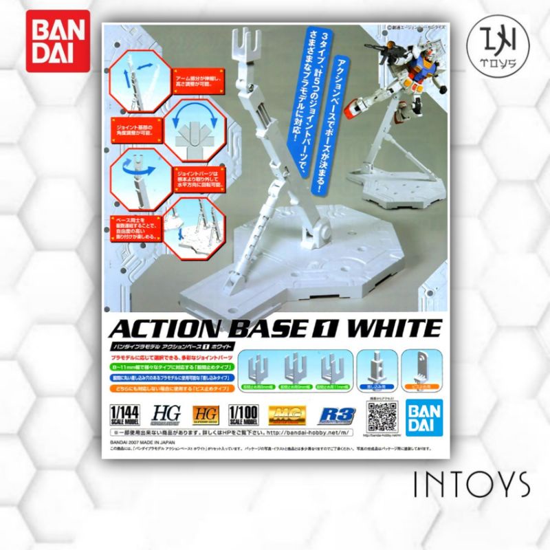 BANDAI - Action Base 1 White (Display) ( MG-HG-RG 1/100-1/144-SD ) (Gundam Plastic Kits) @ INTOYS​ KORAT​