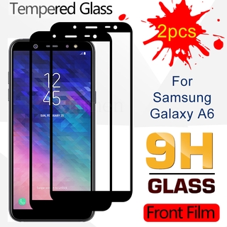 ฟิล์มกระจกนิรภัยกันรอยหน้าจอ แบบเต็มจอ สําหรับ Samsung Galaxy A6 A7 A8 S Plus 2017 2018 A 6 7 8 A8S 2 ชิ้น