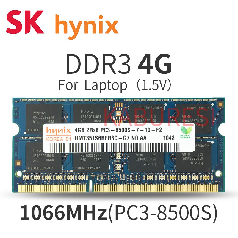 Hynix DDR3 4GB 1066Mhz PC3-8500S หน่วยความจำหน่วยความจำ RAM ของแล็ปท็อป1.5V-Intl zdrN1