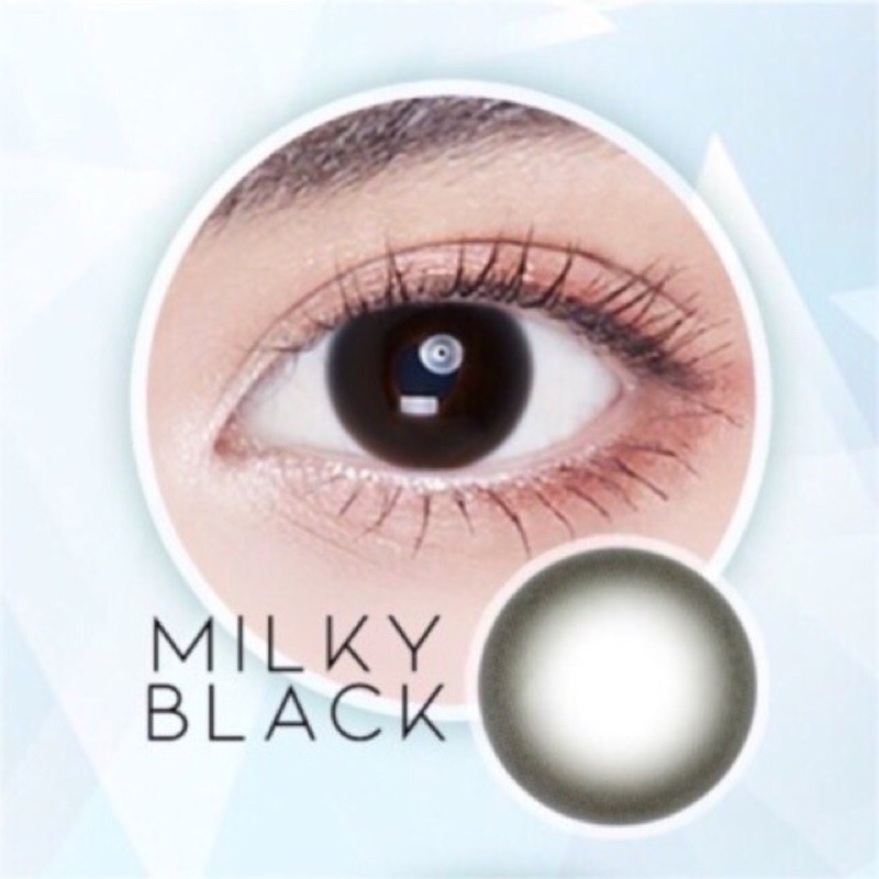 Milky Black มินิ สีดำ Lopllipop Contact lens คอนแทคเลนส์ mini สายตาสั้น ค่าสายตา -2.75 -4.75 bigeyes บิ๊กอายส์ ฝาเหลือง