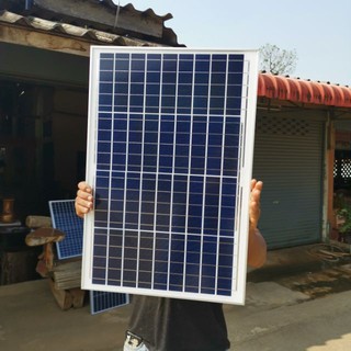 แผงโซล่าเซลล์40W18v2.1Aพร้อมสายคีบSolar Cell Solar Panel Solar Light โซล่าเซลล์ ( 40W ) สำหรับชาร์จแบตเตอรี่ 12V