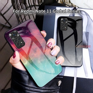 เคสโทรศัพท์กระจกนิรภัย แบบแข็ง กันกระแทก สําหรับ Xiaomi Redmi Note 11 Global Note11 Pro 11S 11Pro 4G 5G