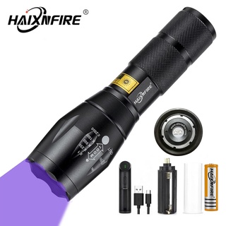 Haixnfire G700 395NM 365NM ไฟฉาย LED UV ไฟฉายสีม่วง ไฟฉายอัลตราไวโอเลต