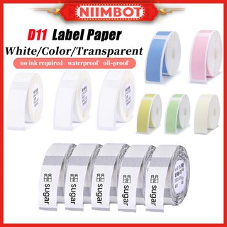 Niimbot D11 สติ๊กเกอร์ฉลากสีขาว / สีใสพิมพ์ลายการ์ตูนกันน้ํา