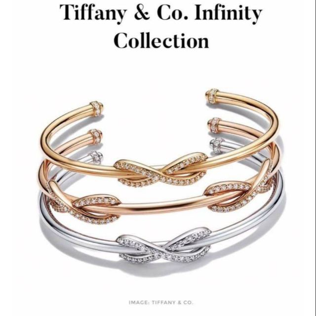 กำไลอินฟินิตี้ กิน ใช้ ไม่มีวันหมด Infinity Bracelet Collection แบรนด์ Tiffany&Co อะไหล่ชุบหนา 24k